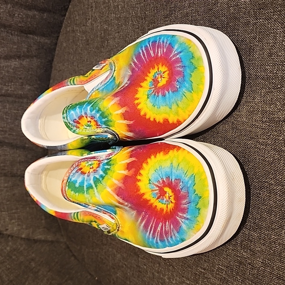 Like New Van's Slip Ons Original Summer Tie Dye Sz 7.5 Women's
